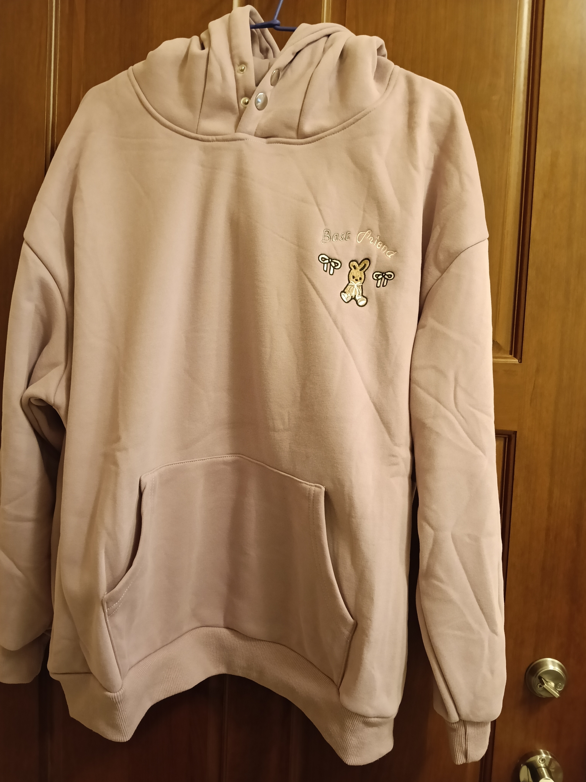 韓版 奧立絨 兔子耳朵帽T 厚刷毛 寬鬆版型